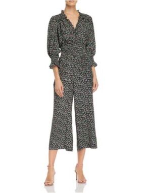 Rebecca Taylor Women's Louisa Floral Print Silk Jumpsuit Pink Contemporary Small
